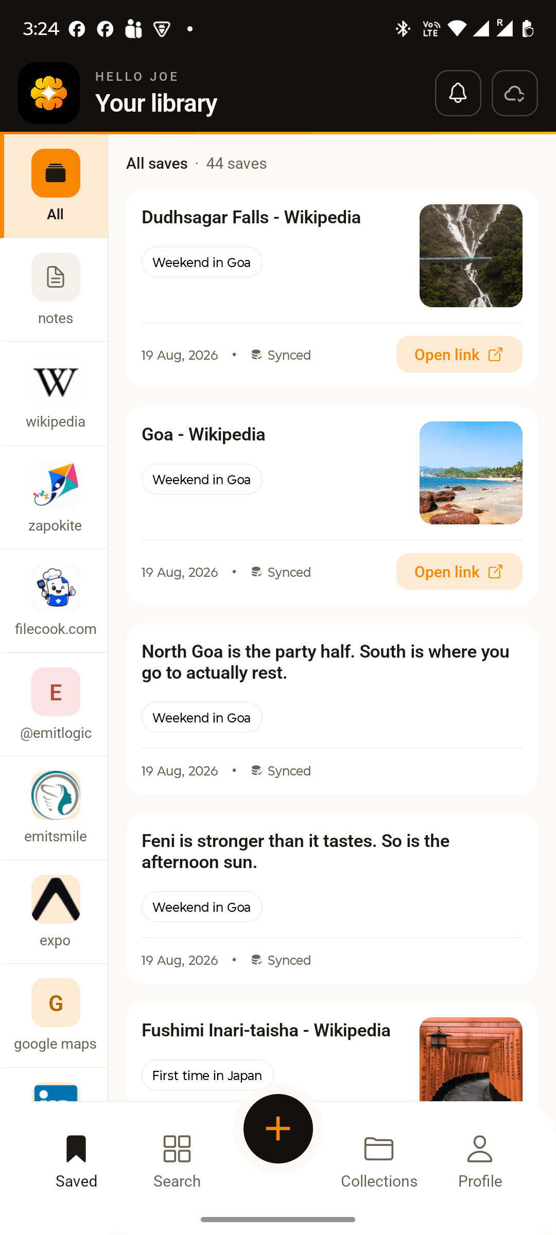 Favourl app — Everything you saved, in one library