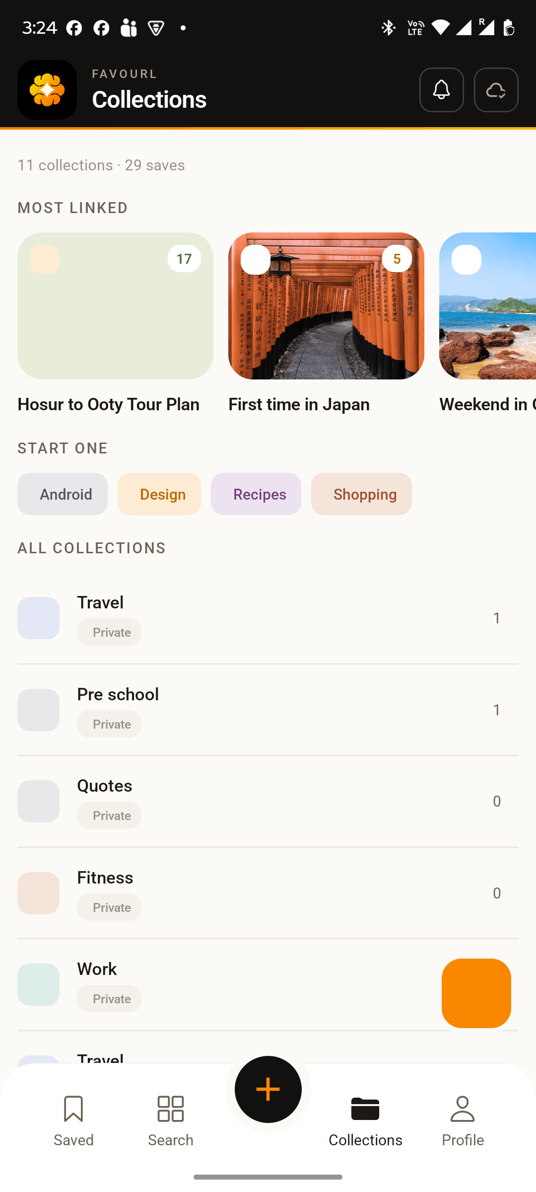 Favourl app — Folders that hold their shape
