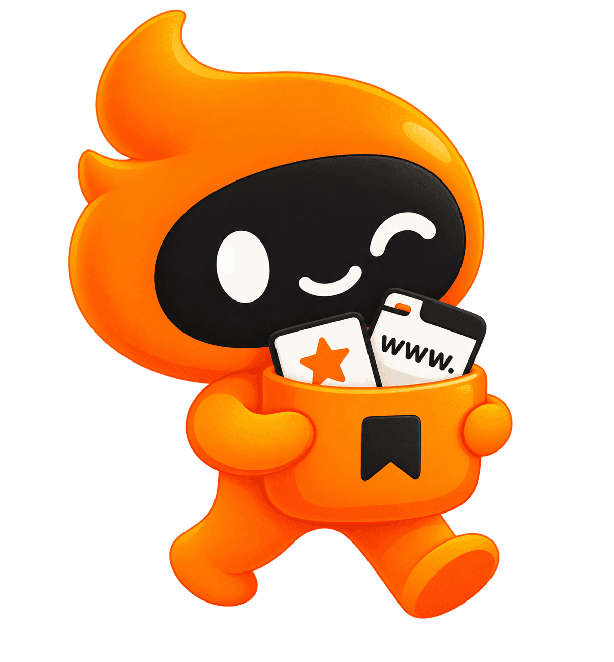 Favi — a small orange spark carrying a pocket full of saved pages